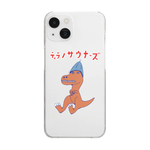 サウナダジャレデザイン「ティラノサウナーズ」 Clear Smartphone Case