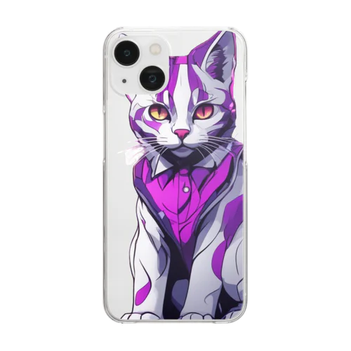 パンクビビッド・ピエロキャット Clear Smartphone Case