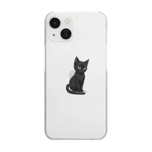 黒猫ボッチ Clear Smartphone Case