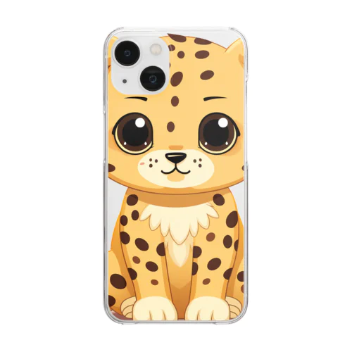 cute cheetah クリアスマホケース