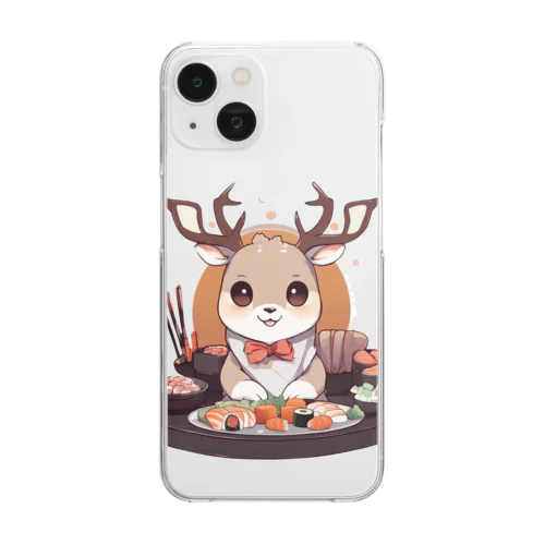 寿司好きシカさん Clear Smartphone Case