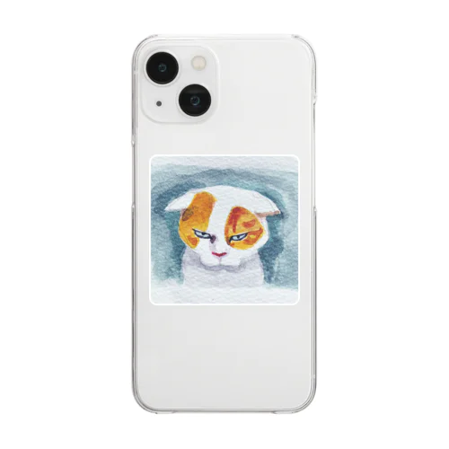 水彩猫（集中力・文字なし） Clear Smartphone Case