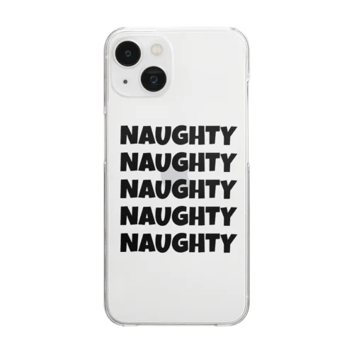 NAUGHTY 5ロゴ(BLK) Clear Smartphone Case