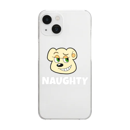 NAUGHTY BEARくん (WHT) クリアスマホケース