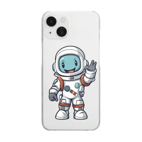 手を振る宇宙飛行士 Clear Smartphone Case