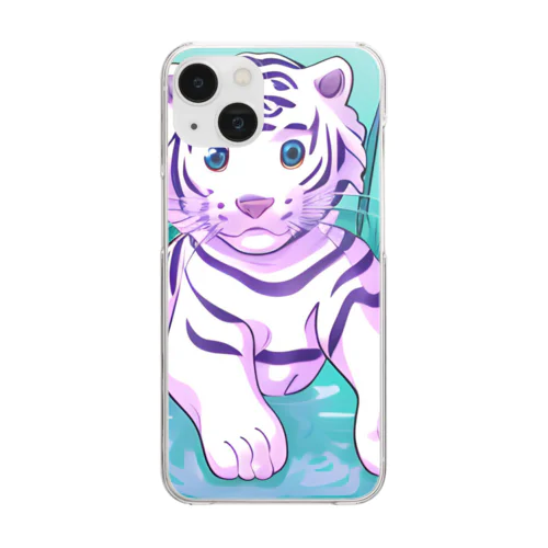 White Tiger Baby Sigi Clear Smartphone Case