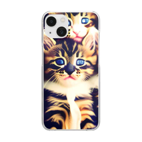 癒し子猫たちのイラストグッズ Clear Smartphone Case