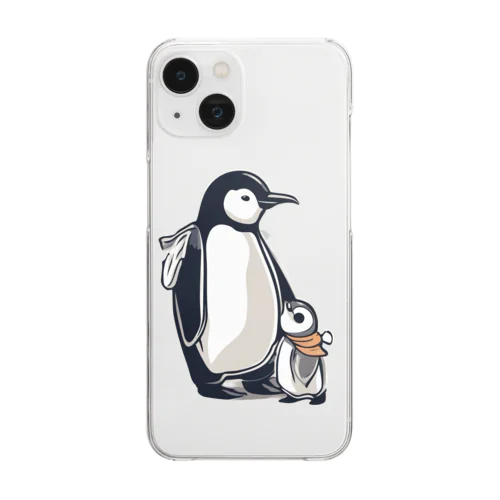 ペンギンズ　親子 Clear Smartphone Case