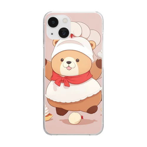 パティシエくまさん Clear Smartphone Case