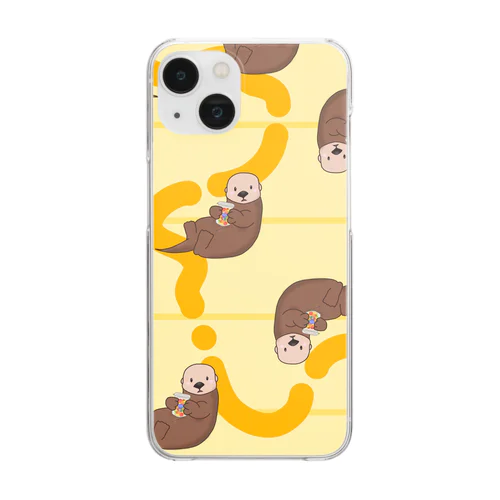 ラッコピクルスBROWN〖YELLOW〗 Clear Smartphone Case