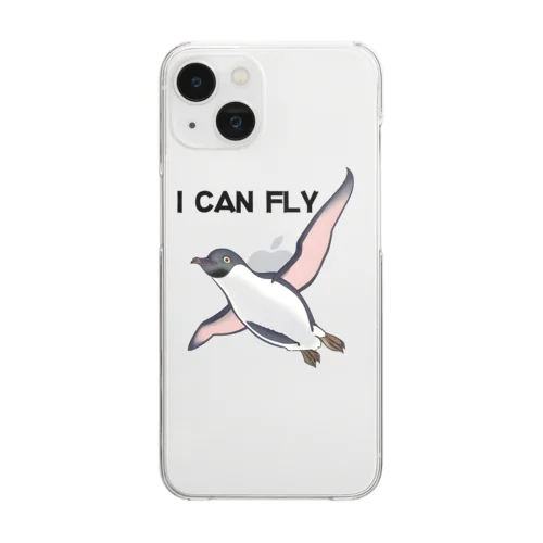 空飛ぶペンギン（I CAN FLY） Clear Smartphone Case