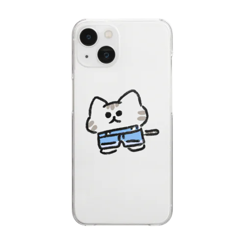 ジーパンねこ Clear Smartphone Case