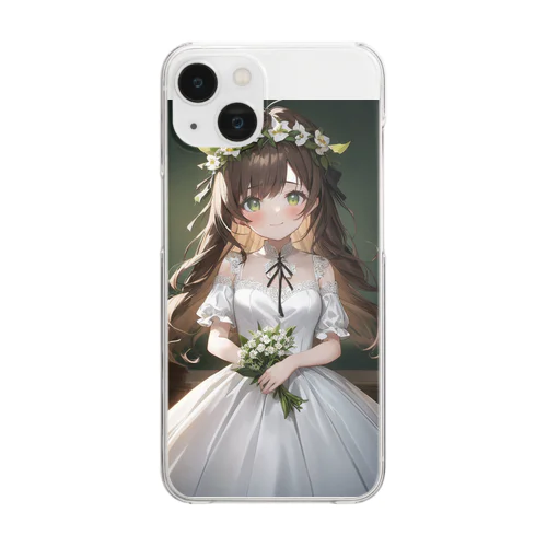 花言葉ガール #75 フヨウ-b Clear Smartphone Case