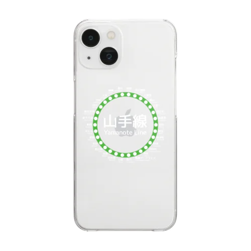 JR山手線路線図 白ロゴ Clear Smartphone Case