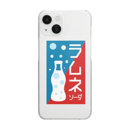 レトロ看板　ラムネソーダ Clear Smartphone Case