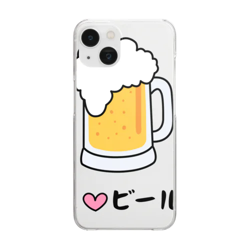 ユニークなビールのイラスト Clear Smartphone Case