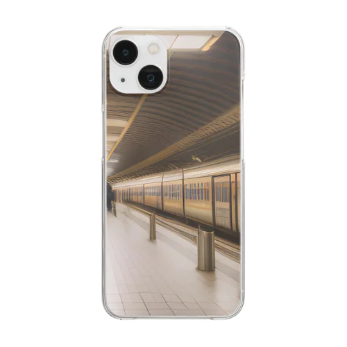 夜更けのプラットホーム Clear Smartphone Case