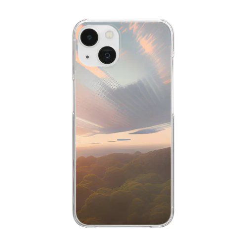 空《夕日》 Clear Smartphone Case