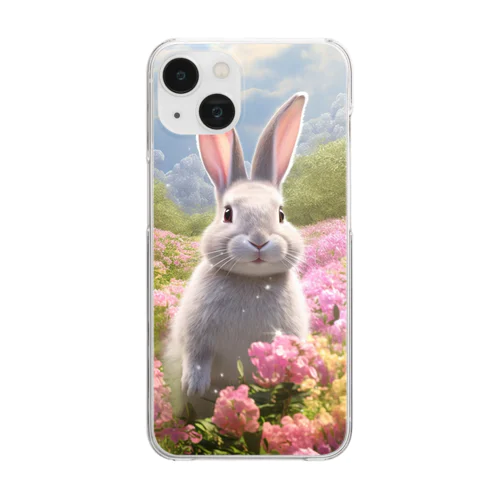 花とうさぎ Clear Smartphone Case