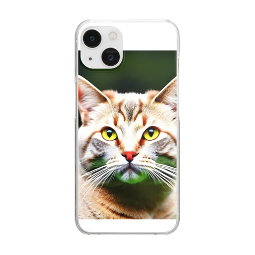 猫の絵 Clear Smartphone Case