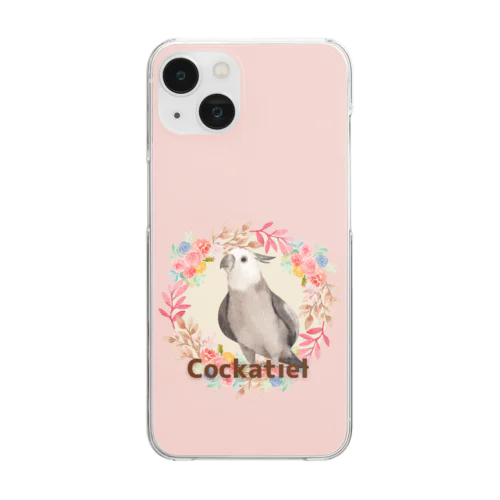 ピンクとオカメインコ Clear Smartphone Case