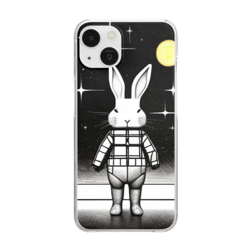 宇宙のうさぎ Clear Smartphone Case