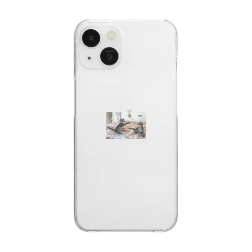 かわいい猫グッズ Clear Smartphone Case