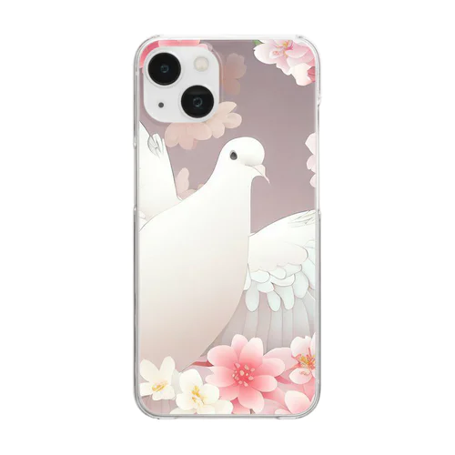 夢幻　鳩　優雅 Clear Smartphone Case