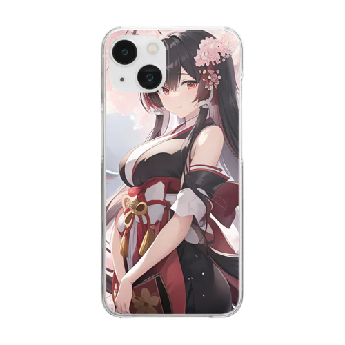 和風美少女グッズ Clear Smartphone Case