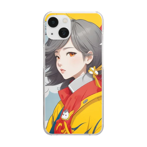 大正レトロJYOSI Clear Smartphone Case