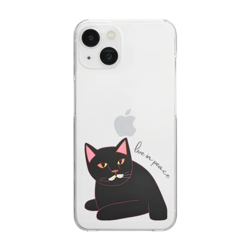 黒猫ちゃん-Live In Peace- Clear Smartphone Case