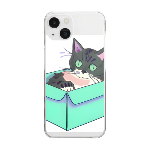 ダンボール猫 Clear Smartphone Case