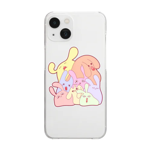 ブサイクなウサギたち Clear Smartphone Case