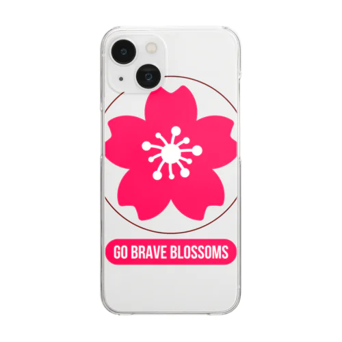 ラグビー日本代表　桜エンブレム Clear Smartphone Case