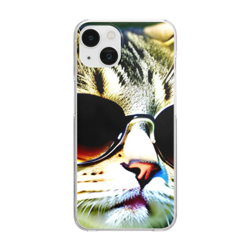 イカツイ猫さんのグッズ Clear Smartphone Case