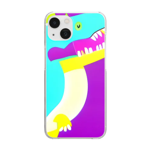 ポップな恐竜 Clear Smartphone Case