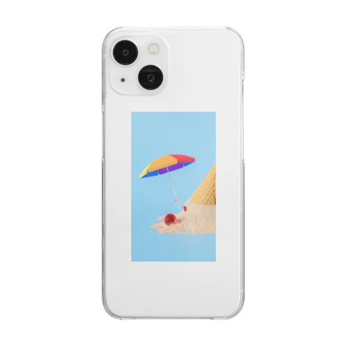 Ice cream with parasol Clear Smartphone Case