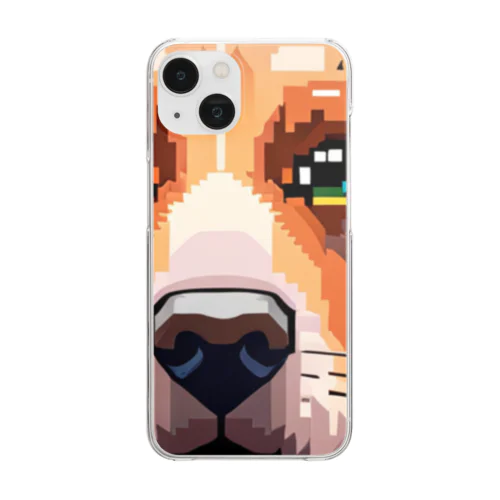 ドット絵の犬 Clear Smartphone Case