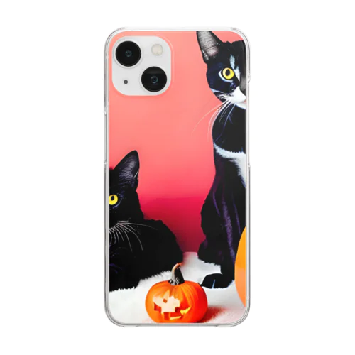 子猫達のハロウィン Clear Smartphone Case