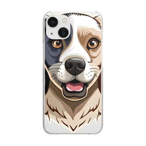 まっすぐな犬 Clear Smartphone Case