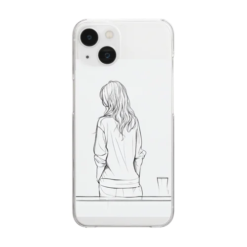 シンプルライフ　ー休憩中の女性ー Clear Smartphone Case