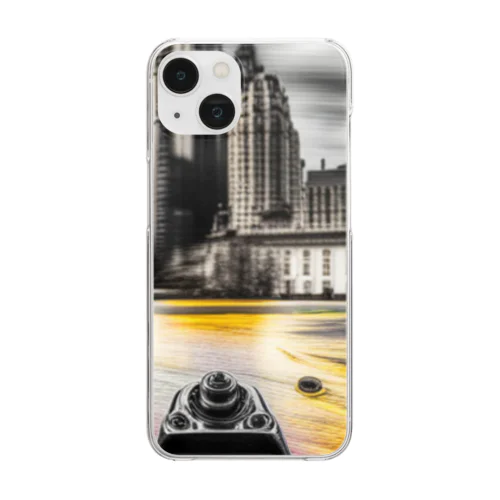 city on the skateboad Clear Smartphone Case