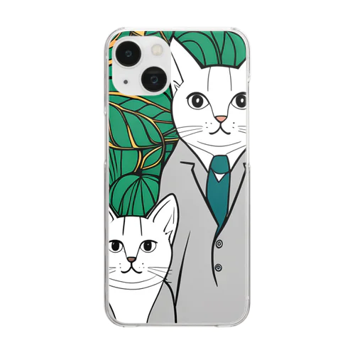 2匹の猫 Clear Smartphone Case