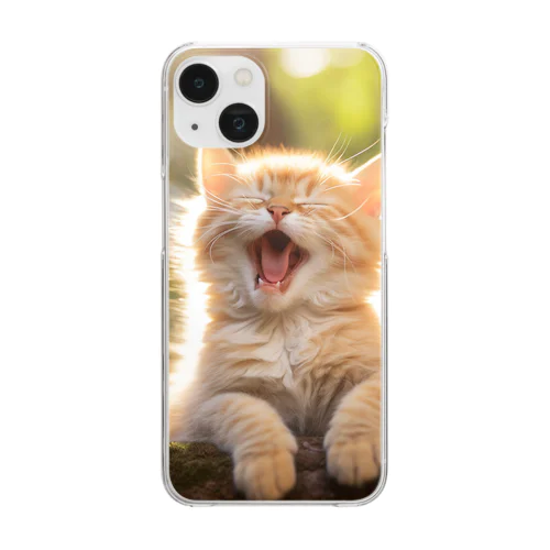 子猫のあくび　yawning kitty Clear Smartphone Case