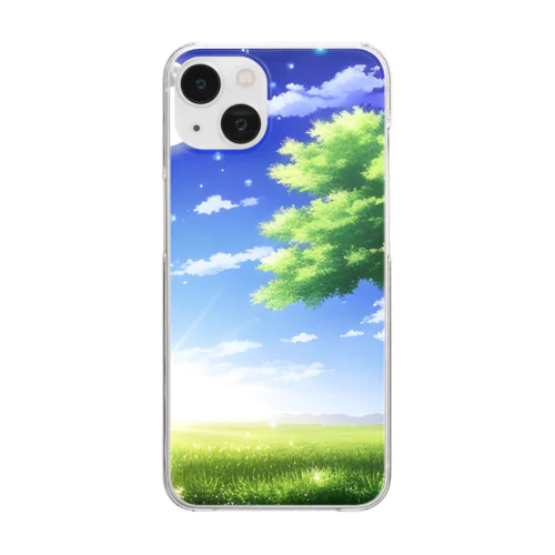 幻想的なやなぎの木と狼 Clear Smartphone Case