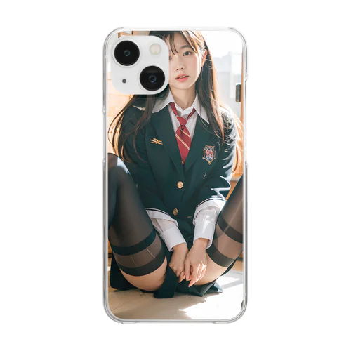 制服でちょっとエロ Clear Smartphone Case