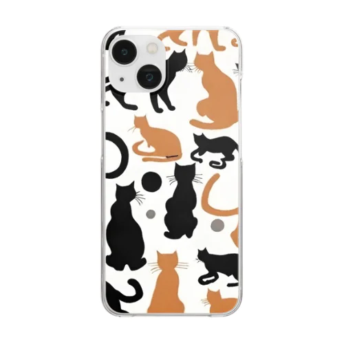 ねこねこねこ Clear Smartphone Case