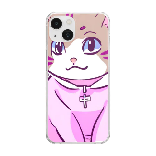 天使の猫ちゃん Clear Smartphone Case