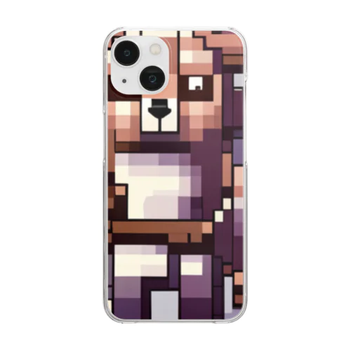 ドット絵ー動物戦士メカニック小熊 Clear Smartphone Case