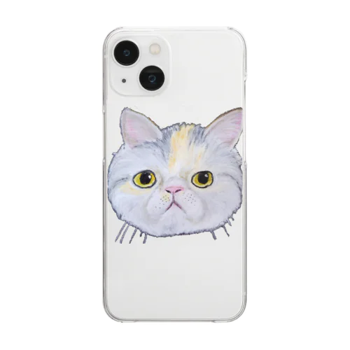 チョークアートのエキゾチックショートヘア😺 Clear Smartphone Case